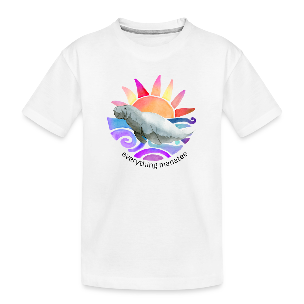 Sunshine Manatee Premium Organic T-Shirt | Youth - white