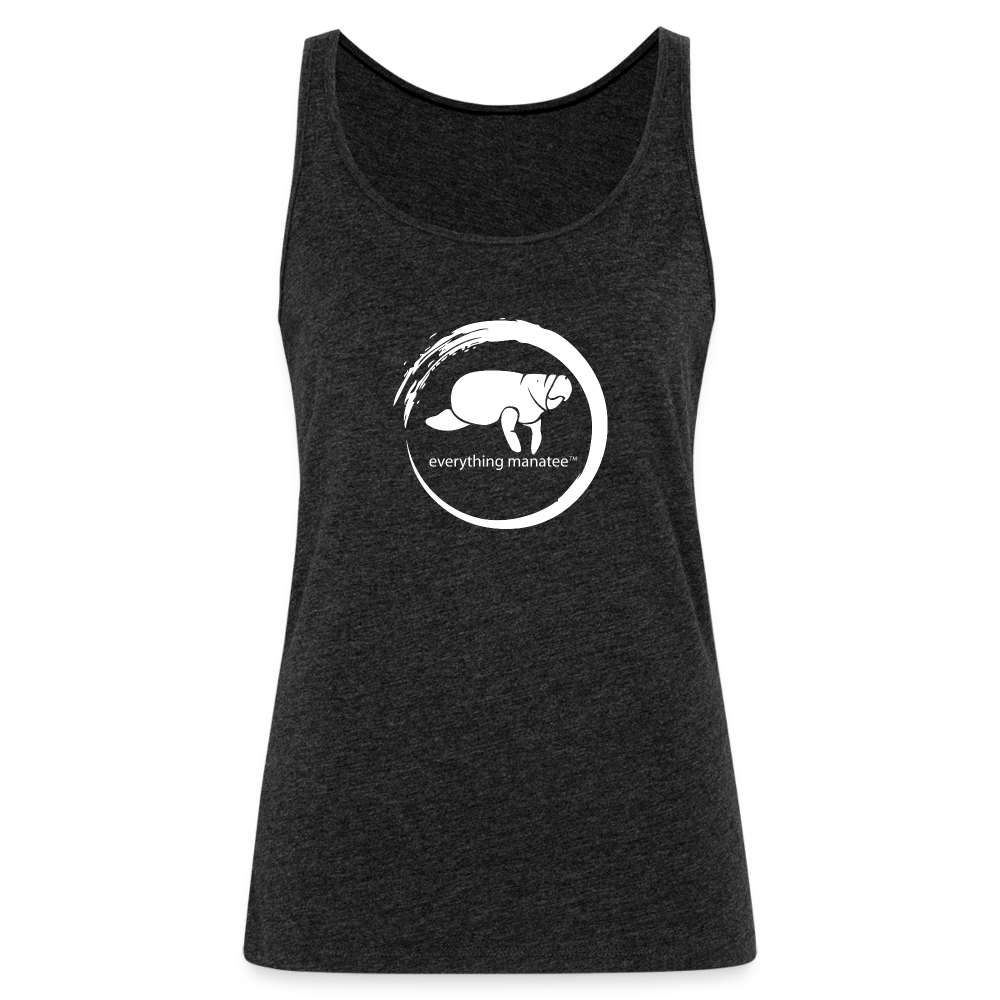 Manatee Wave Black Tank Top | Womens - charcoal grey