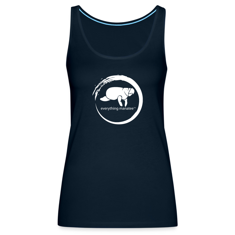 Manatee Wave Black Tank Top | Womens - deep navy