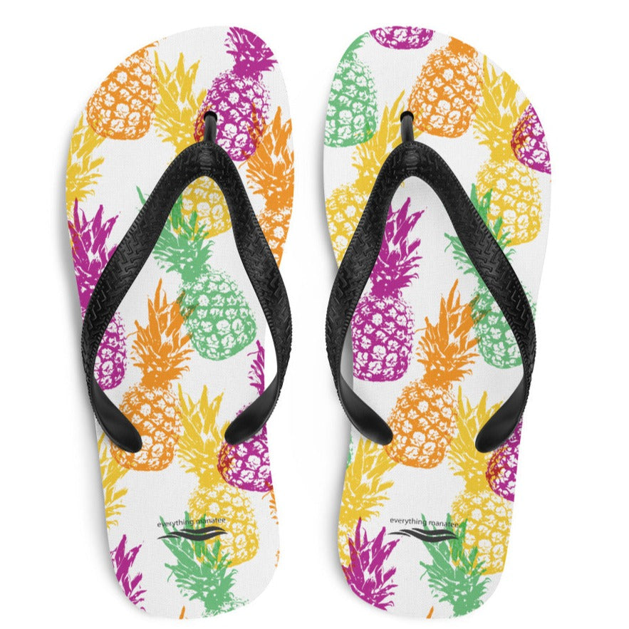 Multi-Colored Pineapple Flip-Flops
