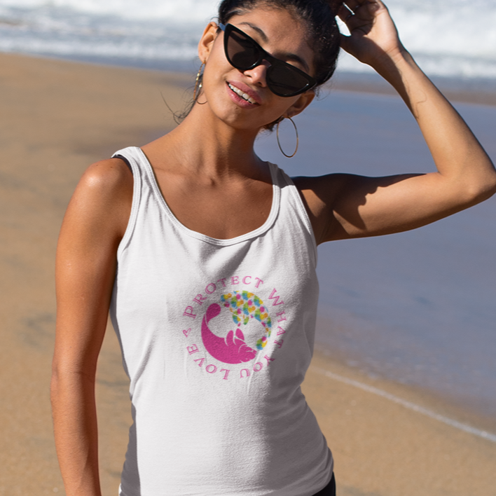 Happy Splatter Manatee Tank Top | Womens
