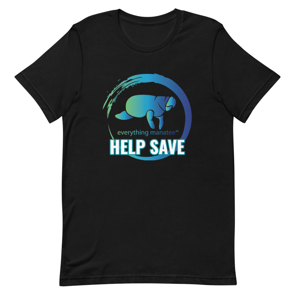 Black Help Save the Manatee T-Shirt | Mens