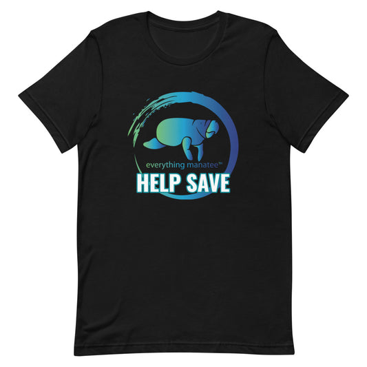 Black Help Save the Manatee T-Shirt | Mens
