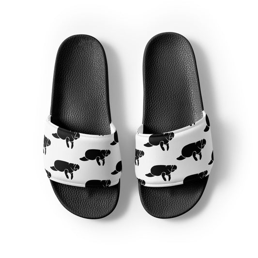 Black & White Manatee Slides | Womens