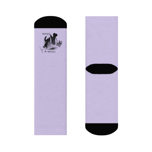 Inhale Exhale Manatee  Crew Socks | Womens Cozy Lavender Design for Relaxation