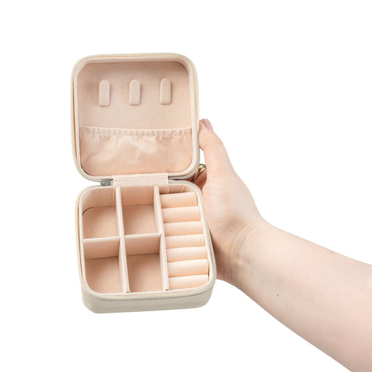 Manatee Floral Jewelry Travel Case – Compact Portable Ring & Earring Organizer
