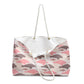 Pink & Taupe Manatee Pattern Weekender Bag — Cute Beach Travel Tote