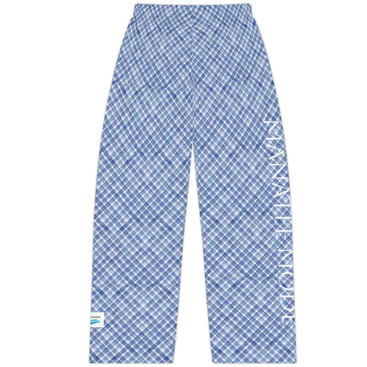 Blue Plaid Manatee Pajama Pants | Manatee Mode Womens