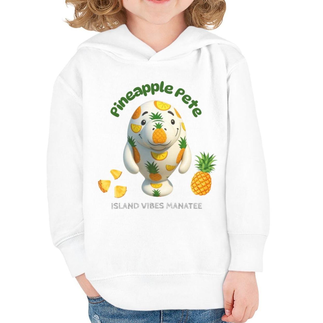 Pineapple Pete The Manatee Toddler Hoodie | Manatee Minis Collection