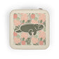 Manatee Floral Jewelry Travel Case – Compact Portable Ring & Earring Organizer
