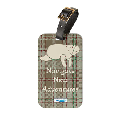 Adventurous Manatee Luggage Tag - "Navigate New Adventures" Travel Accessory