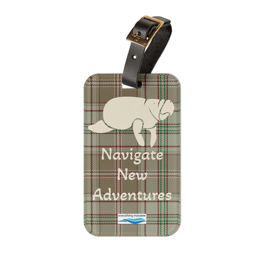 Adventurous Manatee Luggage Tag - "Navigate New Adventures" Travel Accessory