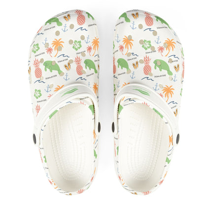 Tropical Manatee Foam Clogs for Comfort and Fun | Womens