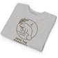 Folded gray sweatshirt with 'Save the Manatees' text and logo on a white background