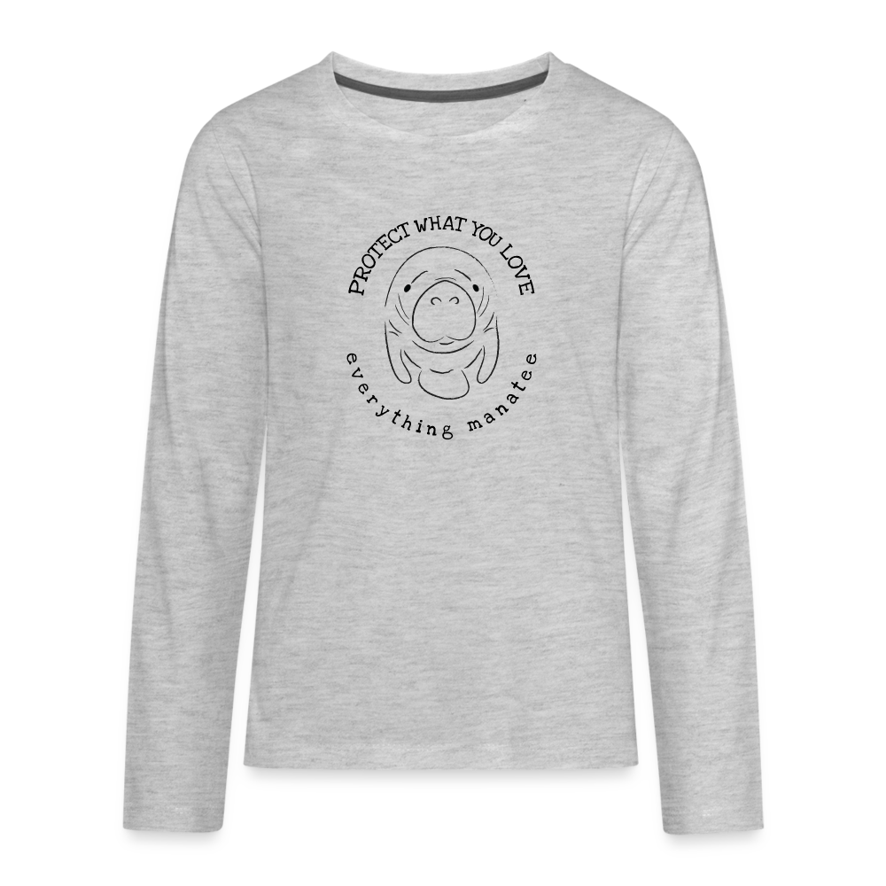 Classic Manatee Premium Long Sleeve T-Shirt | Youth - heather gray
