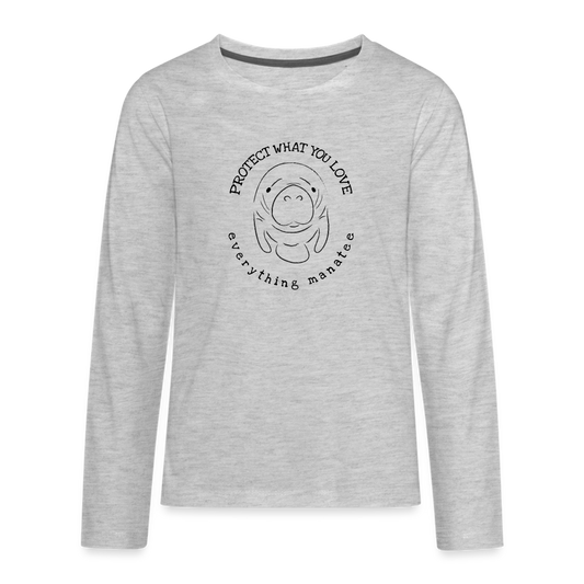 Classic Manatee Premium Long Sleeve T-Shirt | Youth - heather gray