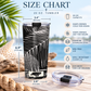 A size chart graphic for a 20 oz tumbler, showing the tumbler with palm leaf artwork and dimensions labeled 6.9 inches tall by 3.
