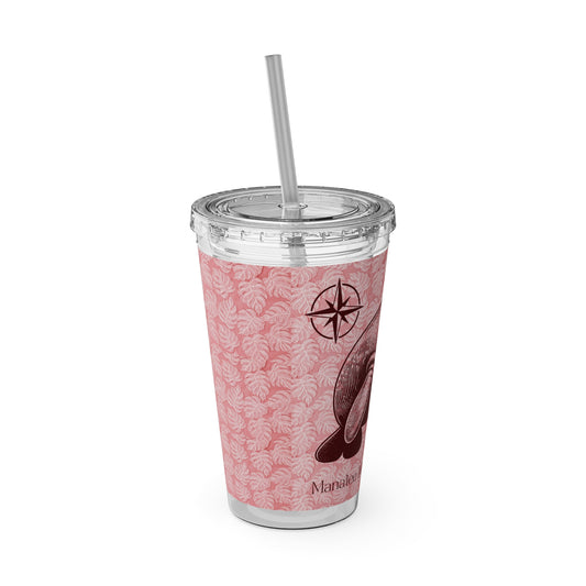 Sunsplash 16oz Manatee Tumbler with Straw - Relaxation Mode Manatee Design