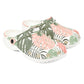 Tropical Leaf Clogs — Pink & Green Floral EVA Foam Garden Clogs