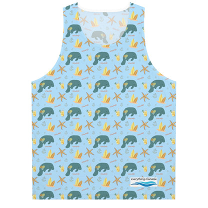 Playful Manatee  Tank Top - Summer Vibes Tee for Beach Days