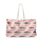 Pink & Taupe Manatee Pattern Weekender Bag — Cute Beach Travel Tote