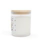 White candle with a wooden lid on a white background