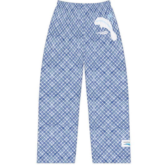 Blue Plaid Manatee Pajama Pants | Manatee Mode Womens