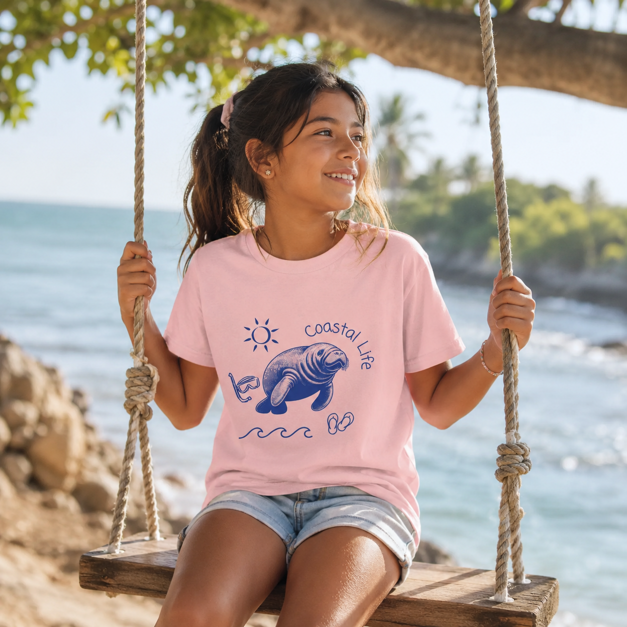 Coastal Life Manatee T-Shirt | Vintage Collection