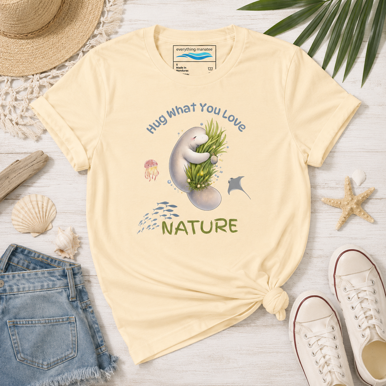 Seagrass Splendor Manatee Youth T-Shirt | Hug What You Love Collection