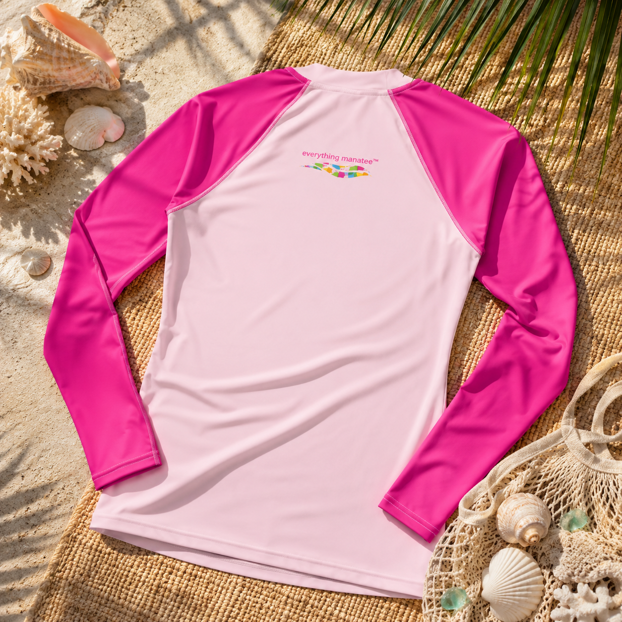 Coastal Embrace Sunset Hibiscus Manatee Rash Guard | Womens