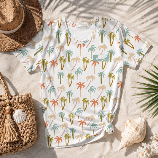 Manatee Palm Tree Print T-Shirt | Women's