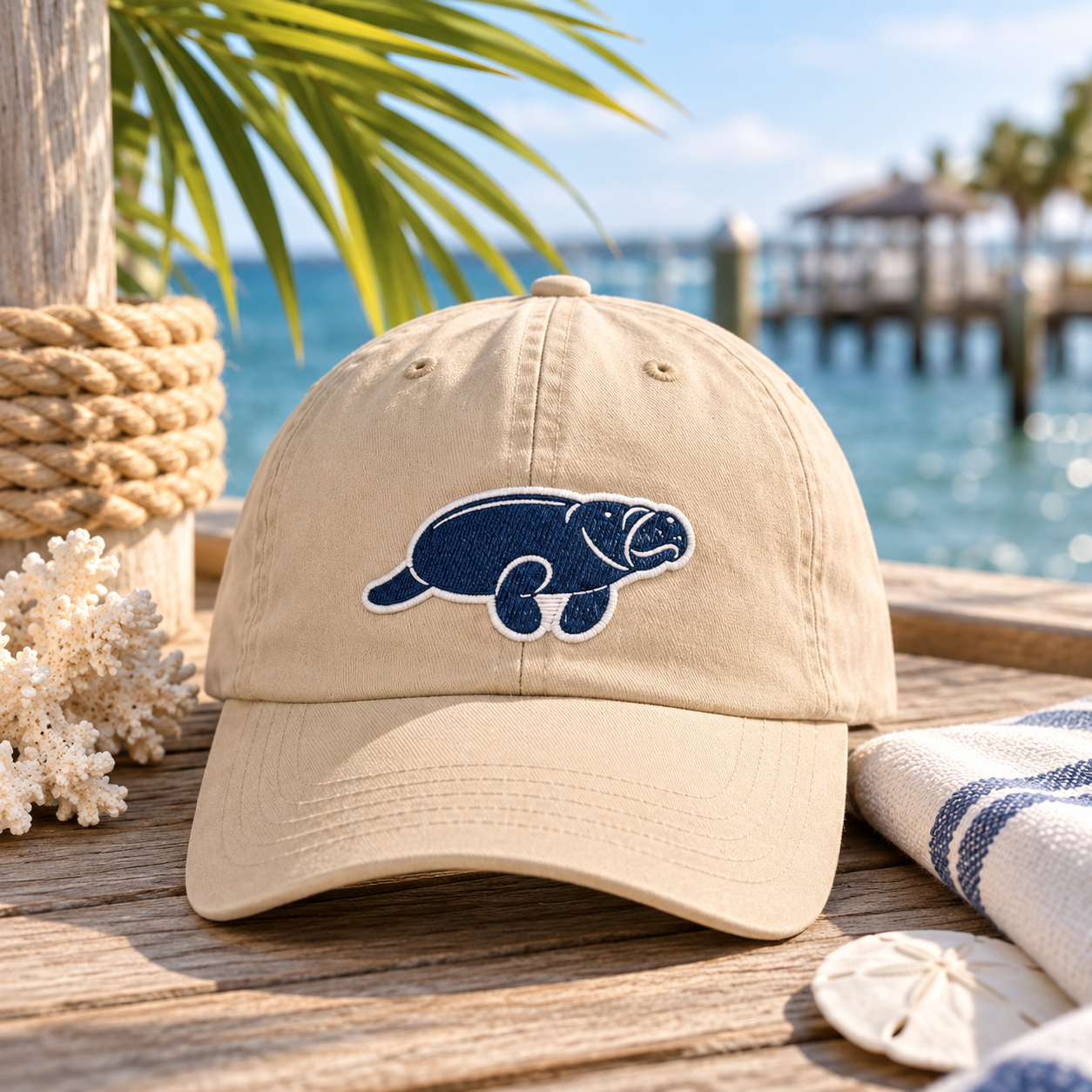 Coastal Drift Manatee Dad Hat | Unisex