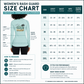Women's rash guard size chart with measurement guide and product image.
