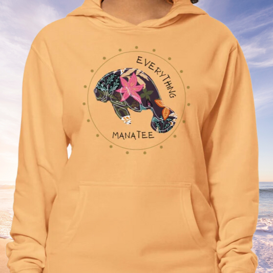 Tropical Whimsy Manatee Hoodie | Womens