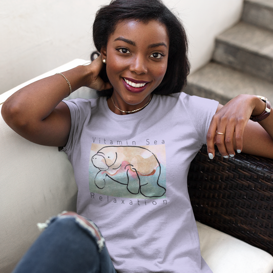 Vitamin Sea Manatee Organic Cotton T-Shirt | Womens