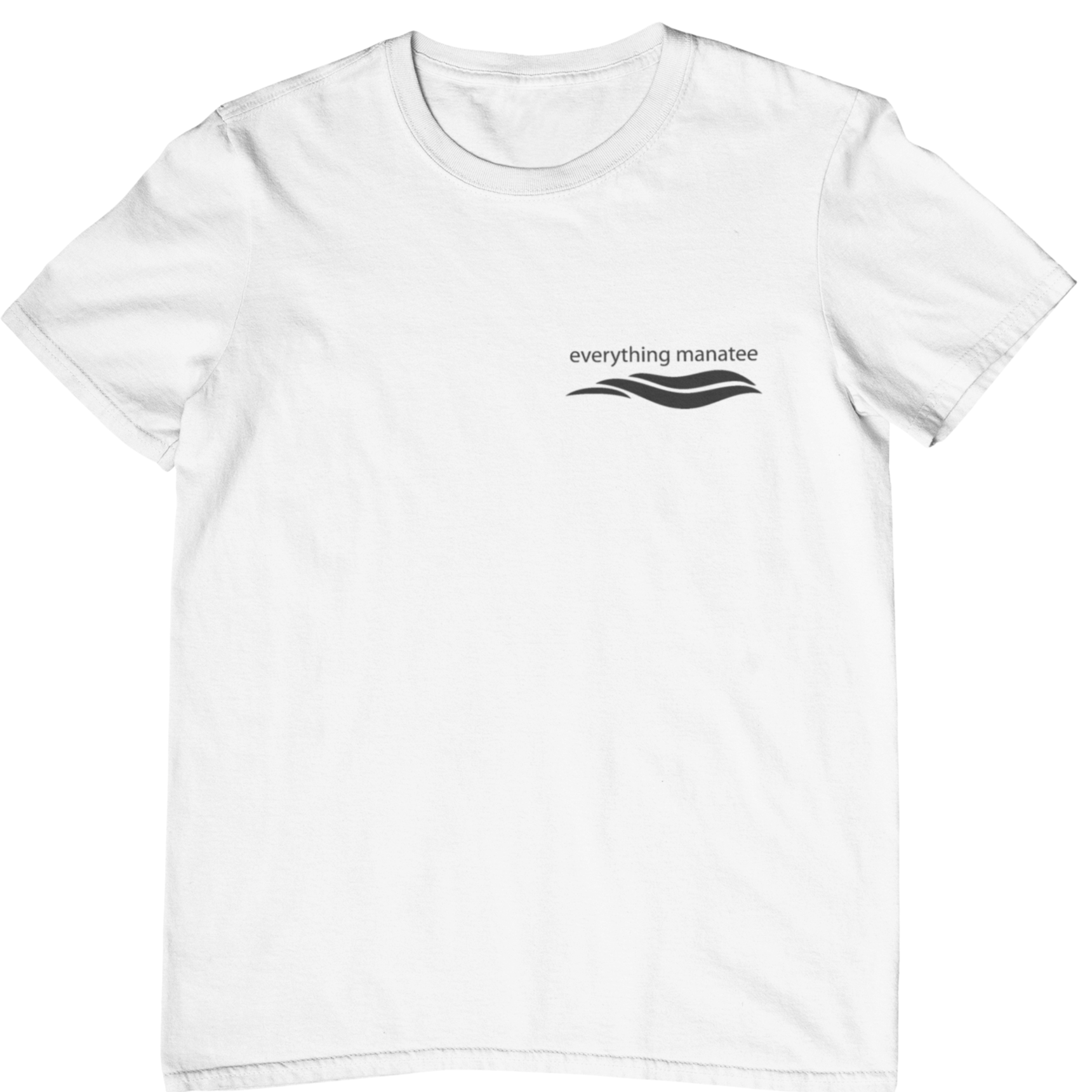 Front view of Coconuts & Palms Manatee T-Shirt in White Salt