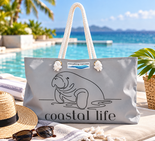 Coastal Life Manatee Weekender Bag with Relaxed Marine Vibe