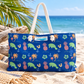 Tropical Manatee Weekender Bag | Pineapple & Palm Print Beach Tote