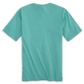 A back view of the Seafoam Manatee Wave T-Shirt, a soft and comfortable tee in a beautiful seafoam color, with clean finished sleeve cuffs, hems, and shoulder seams that hang better.