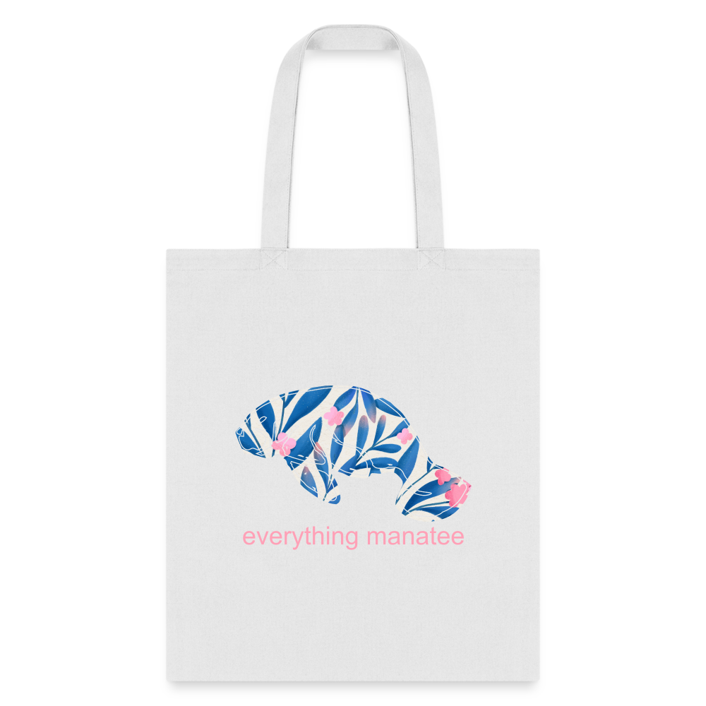 Pink Blossom Manatee Tote Bag | Bags - white