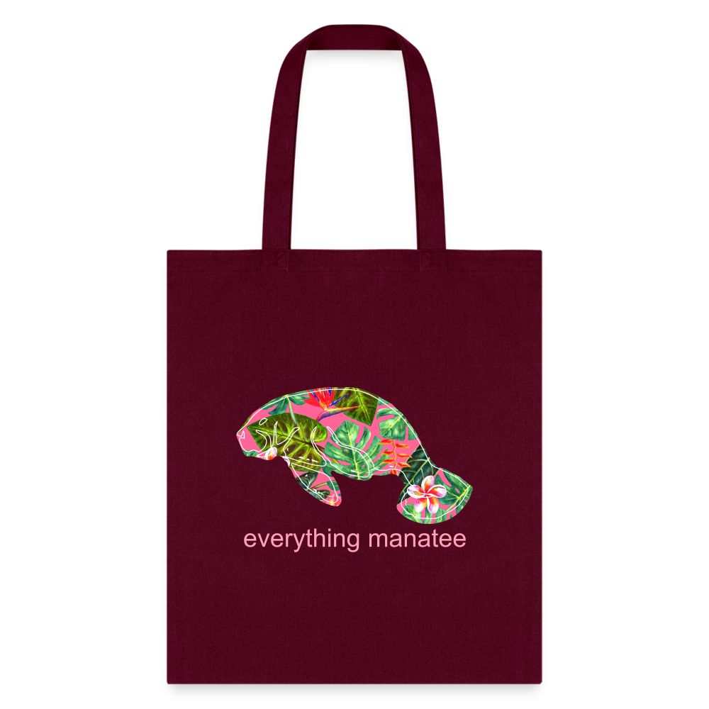 Pink Tropics Manatee Tote Bag | Bags - burgundy