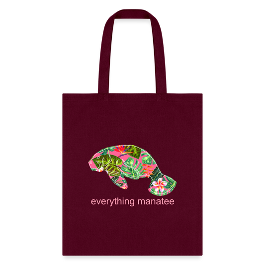 Pink Tropics Manatee Tote Bag | Bags - burgundy