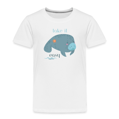 Sleepy Baby Manatee Premium T-Shirt | Toddler - white