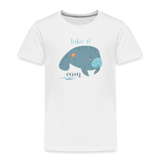 Sleepy Baby Manatee Premium T-Shirt | Toddler - white