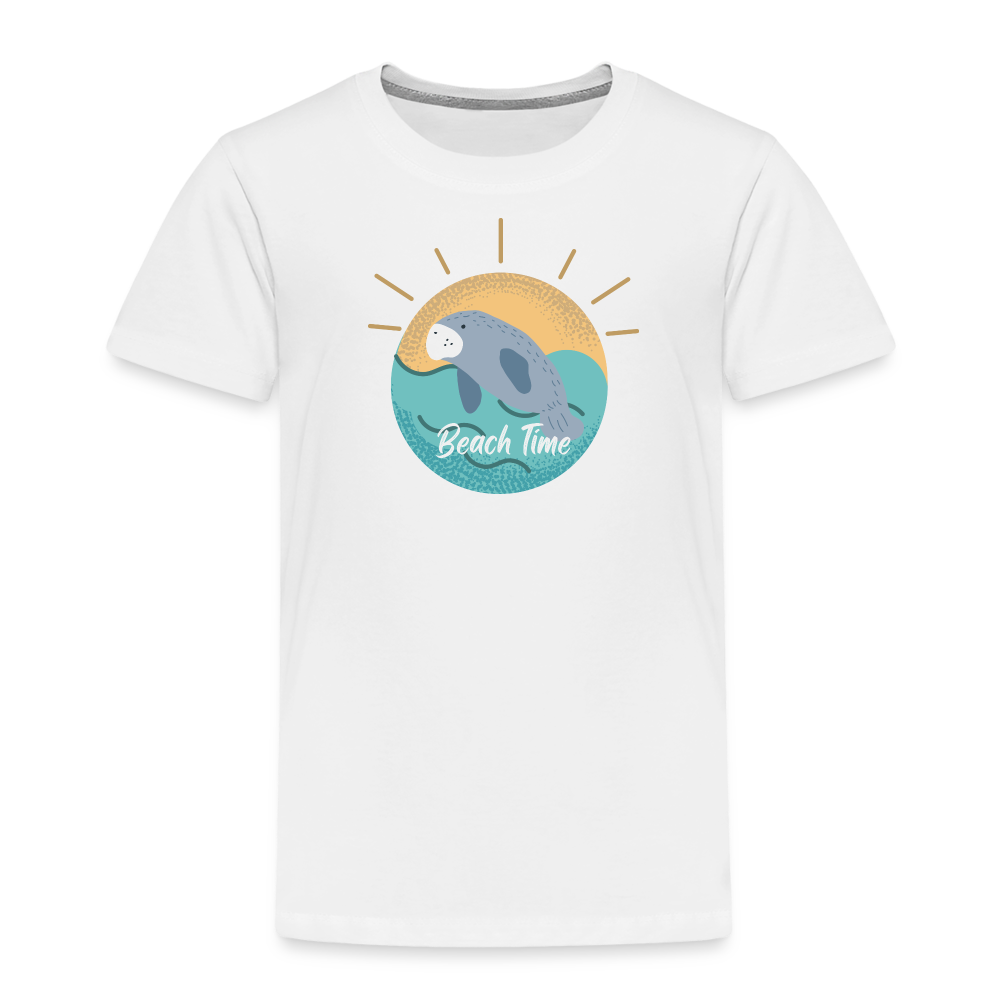 Sunny Beach Time Manatee T-Shirt | Toddler - white