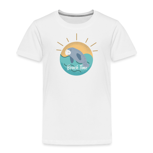 Sunny Beach Time Manatee T-Shirt | Toddler - white
