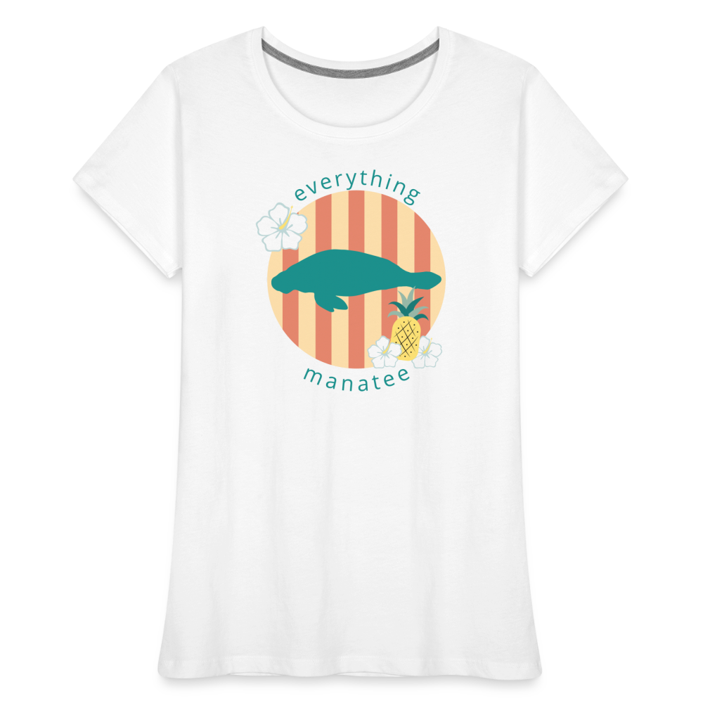 Tropical Oasis Manatee Premium Organic T-Shirt | Womens - white