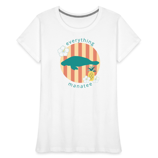 Tropical Oasis Manatee Premium Organic T-Shirt | Womens - white