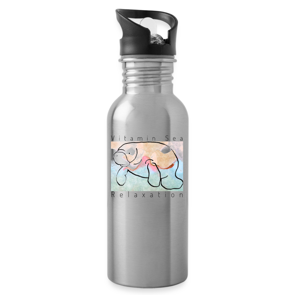 Manatee Vitamin Sea Water Bottle - silver