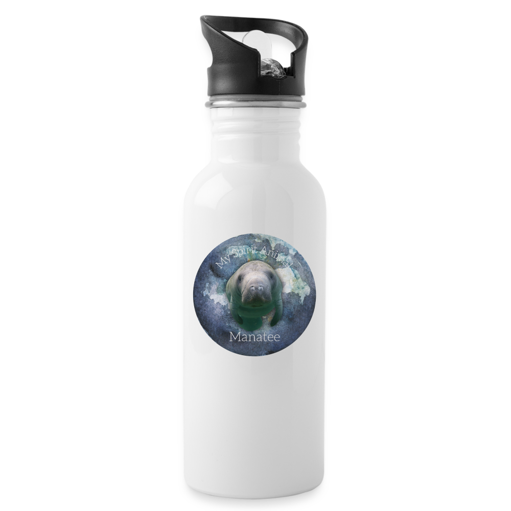 Manatee Spirit Animal Water Bottle - white